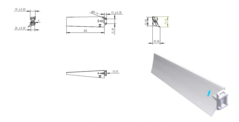 small size plastic axial fan p3h
