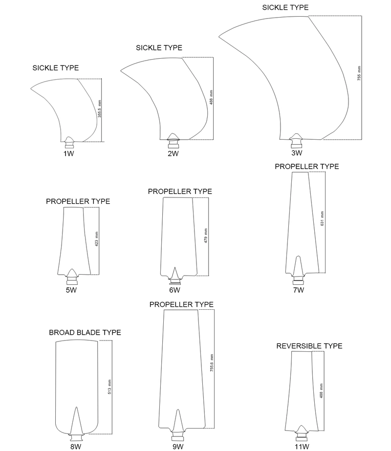 large size plastic axial fan 6w